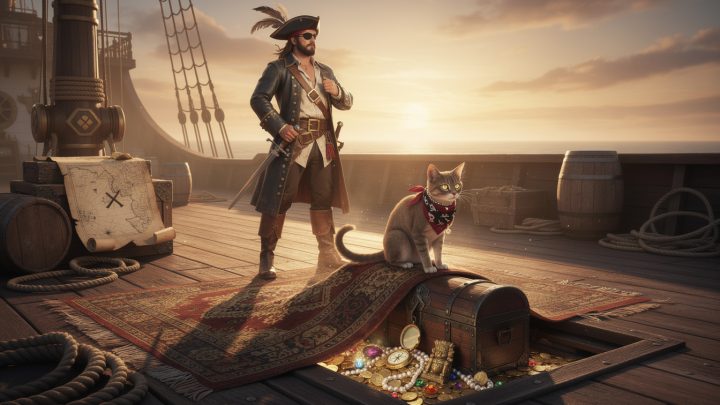 La légende du Capitaine Charly et du trésor caché sous le tapis