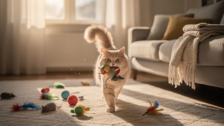 Pourquoi mon chat rapporte-t-il des jouets ?