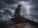 Une nuit de tempête vue par un chat qui se croit en pleine mer