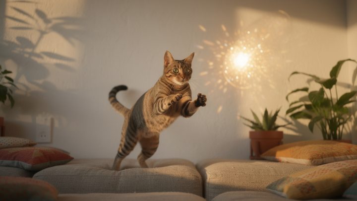 La chasse au reflet lumineux sur le mur